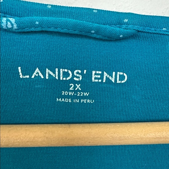 Lands End Supima Cotton Blue Paisley Long Sleeve Knee Length Nightgown 2X - Picture 8 of 8